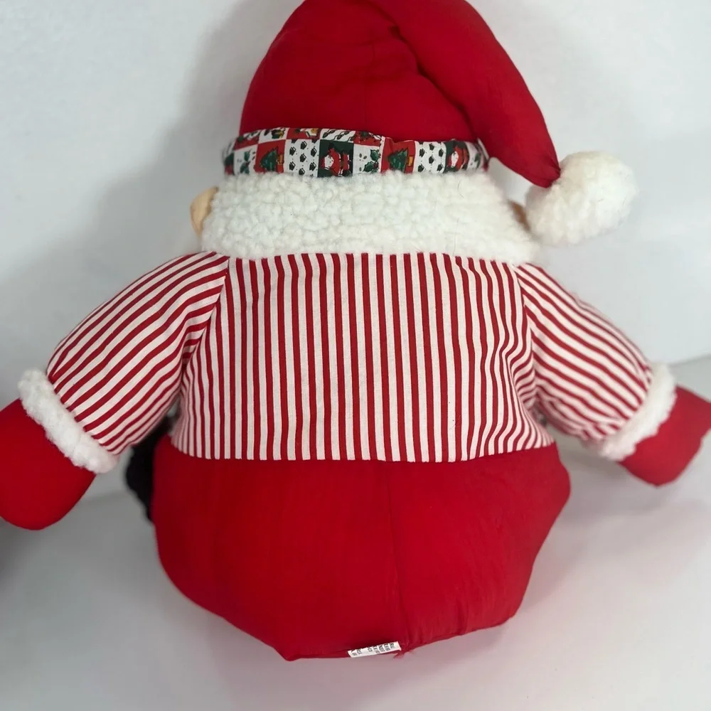 Vintage Soft N‎ Silky Nylon Santa Claus Plush Puffy Parachute Stuffed Toy
